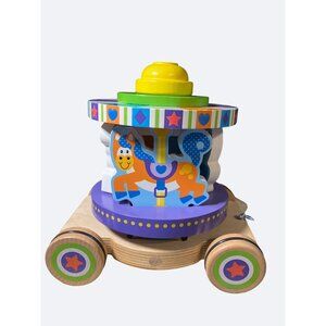 MELISSA & DOUG First Play Wooden Carousel Pull Toy